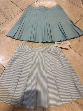 2 Women’s Light teal Pleated Mini Skirt